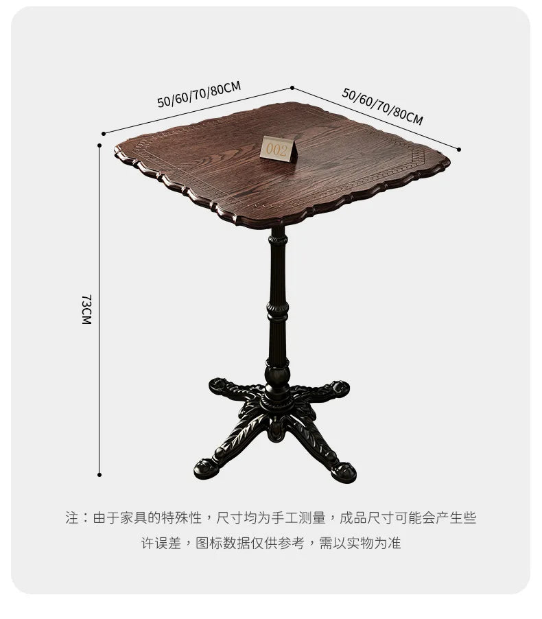 American Retro Cafe Solid Wood Table and Chair Combination Milk Tea Dessert Bakery Restaurant Commercial Dining Table and Chair