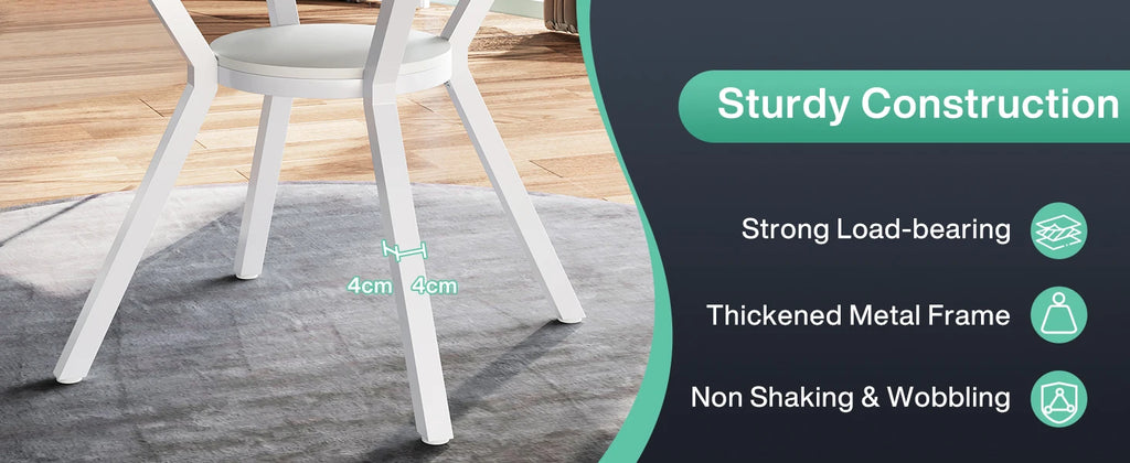 Tribesigns Round Dining Table for 4-6 People, 47-Inch Farmhouse Dinning Room Table Circle Kitchen Table, Industrial Dinner Table