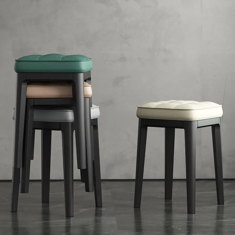 Stool household stackable Scandinavian light luxury soft package stool dining stool thickened stool dining table high stool dini