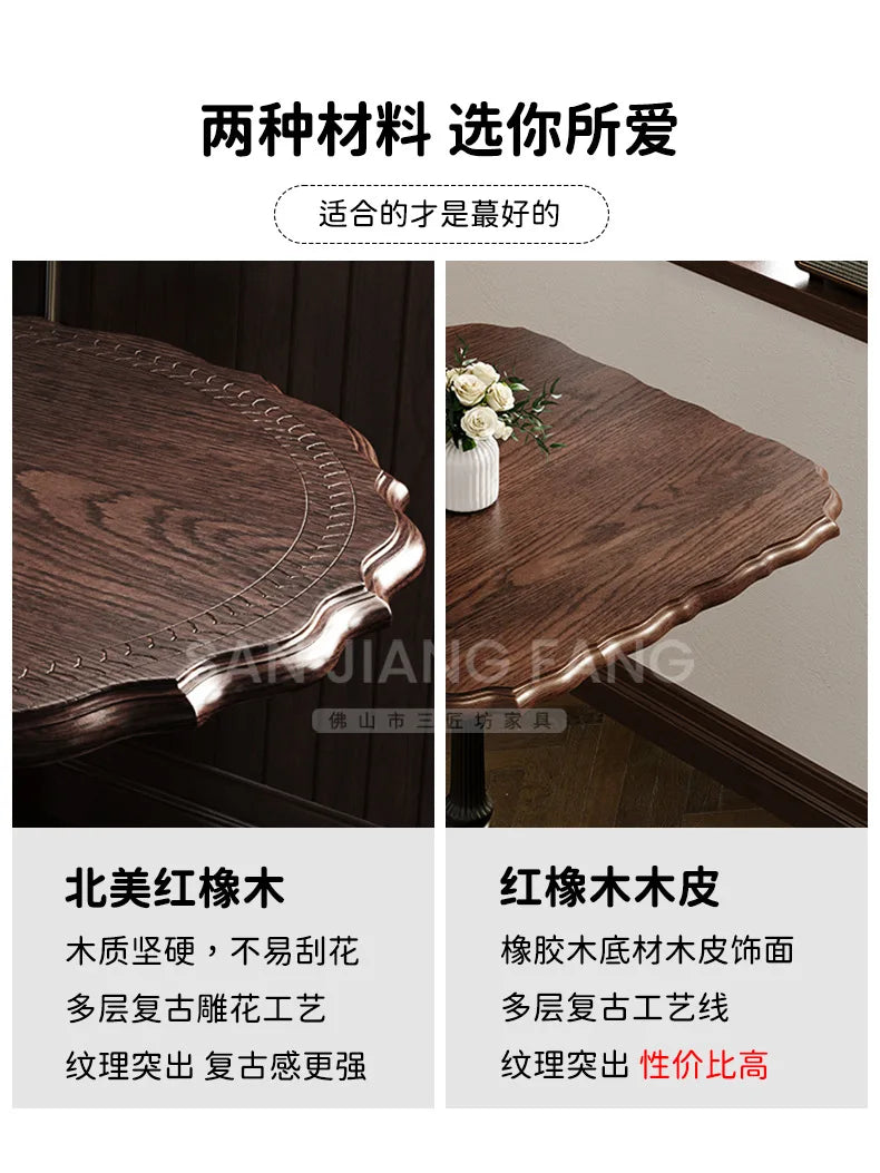 American Retro Cafe Solid Wood Table and Chair Combination Milk Tea Dessert Bakery Restaurant Commercial Dining Table and Chair