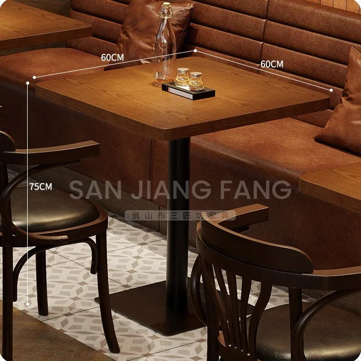 Retro Bar Dining Table and Chair Combination Booth Table Chair Dining Table Western Restaurant Bar Table and Chair