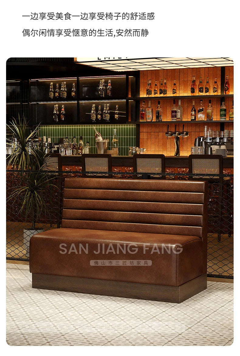 Retro Bar Dining Table and Chair Combination Booth Table Chair Dining Table Western Restaurant Bar Table and Chair