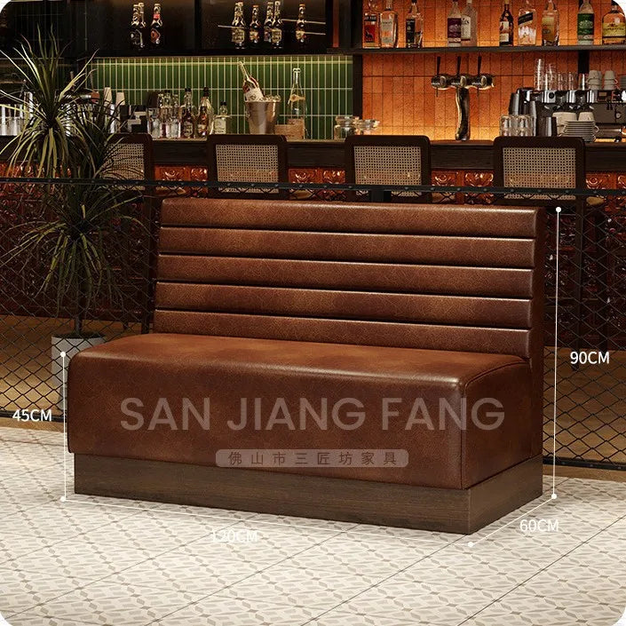 Retro Bar Dining Table and Chair Combination Booth Table Chair Dining Table Western Restaurant Bar Table and Chair