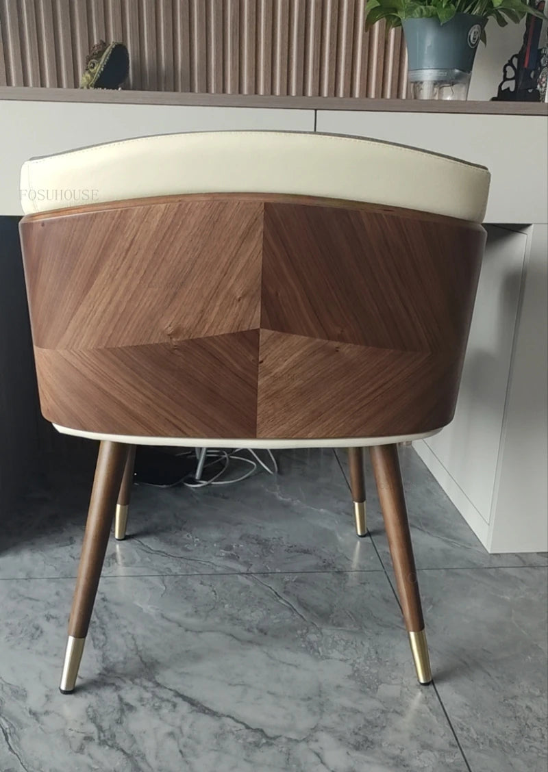 Luxury Modern Dining Chairs Wooden Backrest Armchair Minimalist Lounge Dining Chair Comfortable Dining Room Furniture