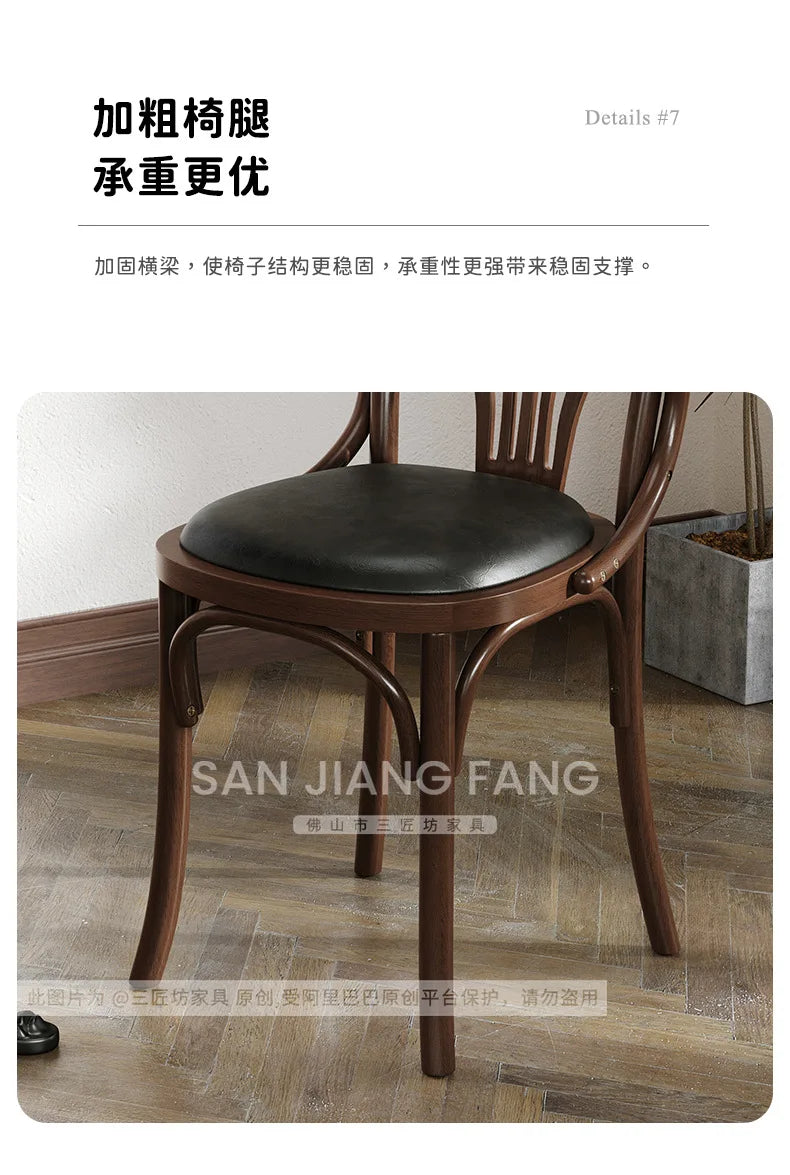 American Retro Cafe Solid Wood Table and Chair Combination Milk Tea Dessert Bakery Restaurant Commercial Dining Table and Chair