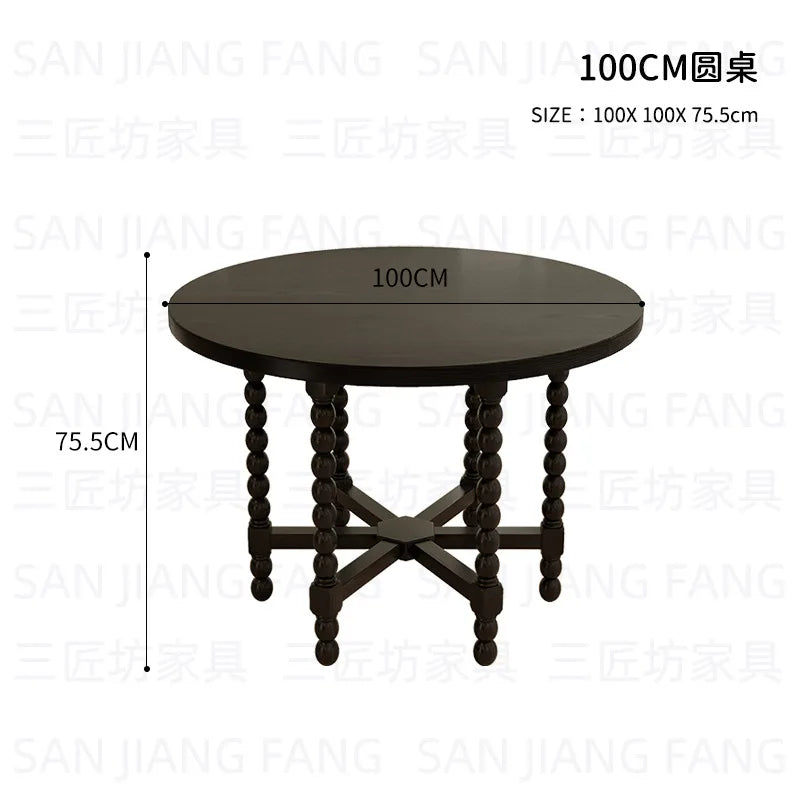 Retro Solid Wood Round Table Combination Western Restaurant Commercial Hotel Table and Chair Booth Sofa