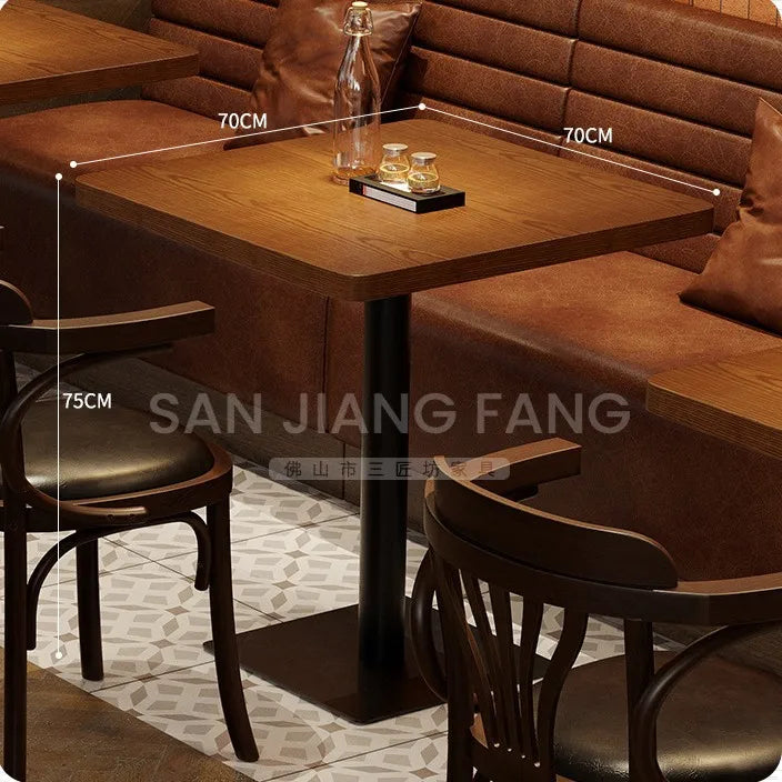 Retro Bar Dining Table and Chair Combination Booth Table Chair Dining Table Western Restaurant Bar Table and Chair