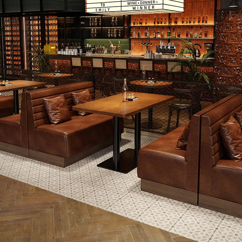 Retro Bar Dining Table and Chair Combination Booth Table Chair Dining Table Western Restaurant Bar Table and Chair