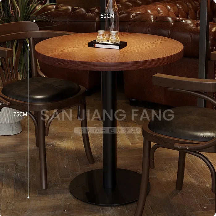 Retro Bar Dining Table and Chair Combination Booth Table Chair Dining Table Western Restaurant Bar Table and Chair