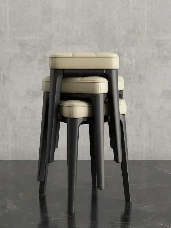 Stool household stackable Scandinavian light luxury soft package stool dining stool thickened stool dining table high stool dini