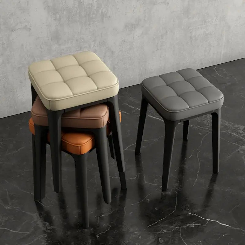 Stool household stackable Scandinavian light luxury soft package stool dining stool thickened stool dining table high stool dini