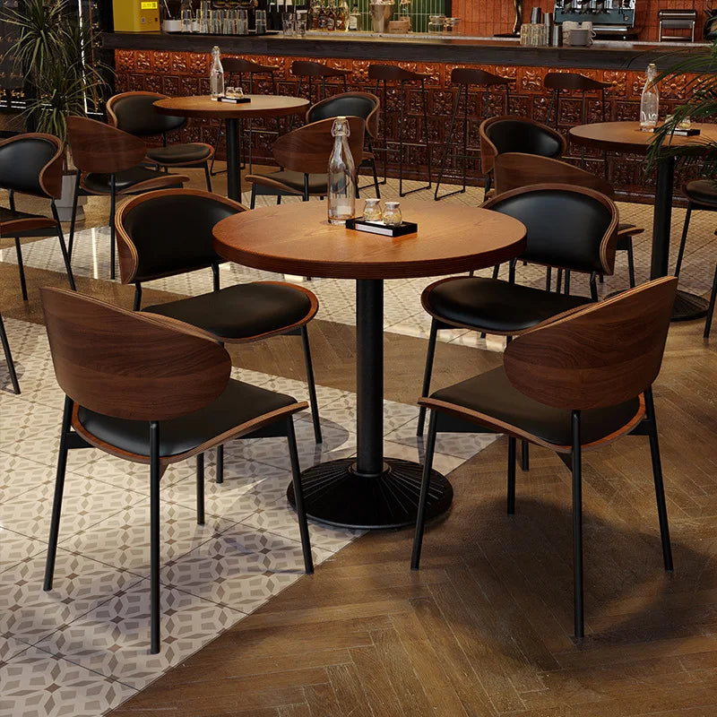 Retro Bar Table and Chair Combination Western Restaurant Solid Wood Dining Small Restaurant Commercial Table and Chair