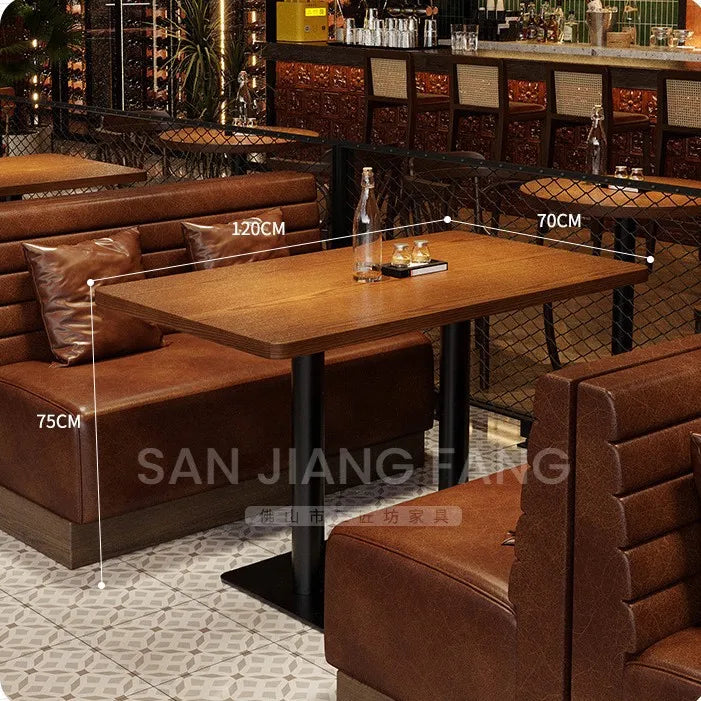Retro Bar Dining Table and Chair Combination Booth Table Chair Dining Table Western Restaurant Bar Table and Chair
