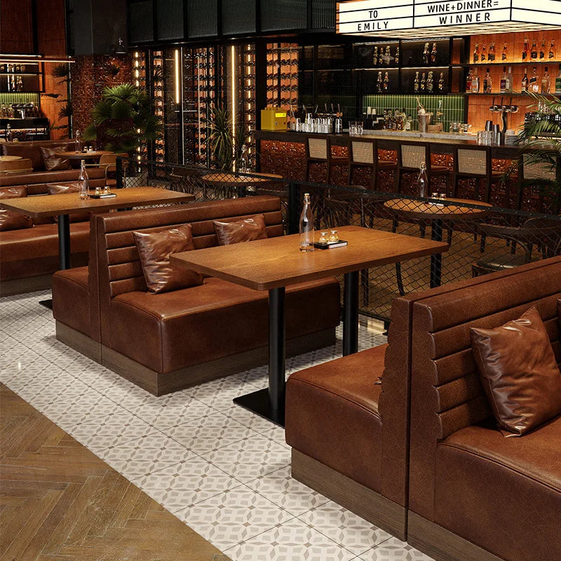 Retro Bar Dining Table and Chair Combination Booth Table Chair Dining Table Western Restaurant Bar Table and Chair