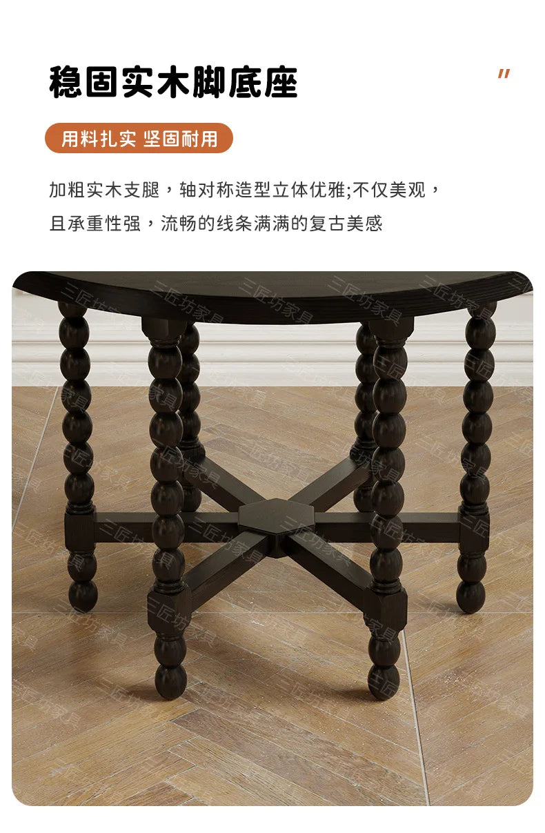 Retro Solid Wood Round Table Combination Western Restaurant Commercial Hotel Table and Chair Booth Sofa