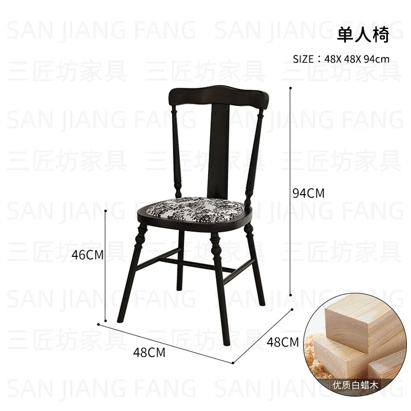 Retro Solid Wood Round Table Combination Western Restaurant Commercial Hotel Table and Chair Booth Sofa