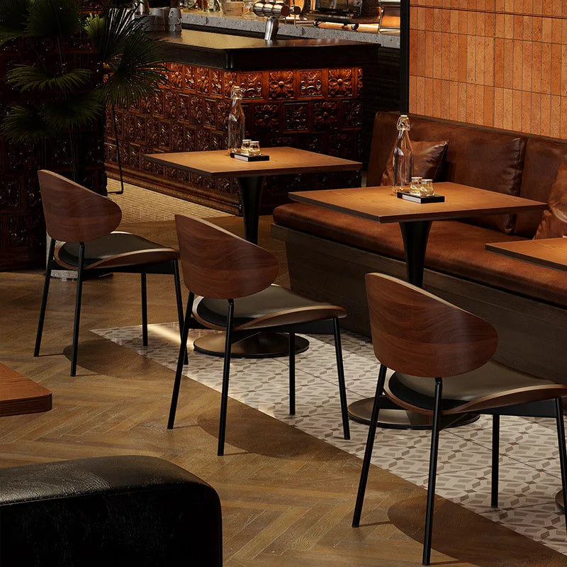 Retro Bar Table and Chair Combination Western Restaurant Solid Wood Dining Small Restaurant Commercial Table and Chair