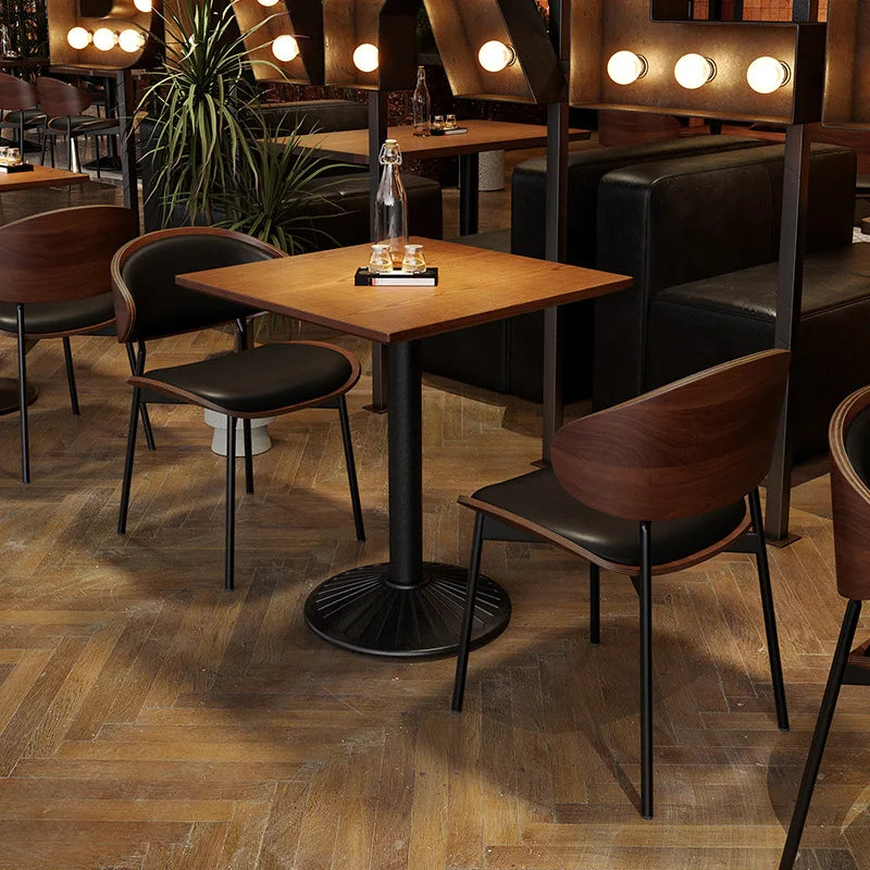 Retro Bar Table and Chair Combination Western Restaurant Solid Wood Dining Small Restaurant Commercial Table and Chair