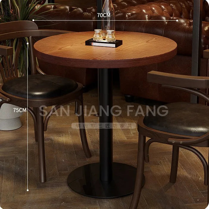 Retro Bar Dining Table and Chair Combination Booth Table Chair Dining Table Western Restaurant Bar Table and Chair