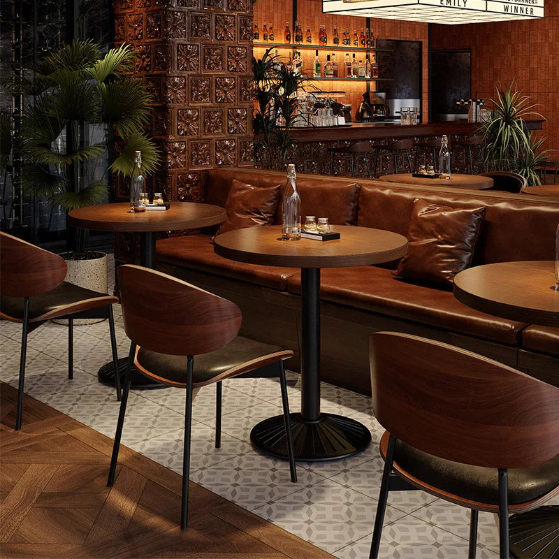 Retro Bar Table and Chair Combination Western Restaurant Solid Wood Dining Small Restaurant Commercial Table and Chair